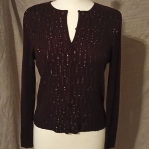 NWOT Carlisle Silk Ribbed Sweater with accents